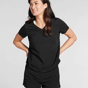 RYU Respect Your Universe Women's Level V-Neck T-shirt in Deepest Black MRSP $65